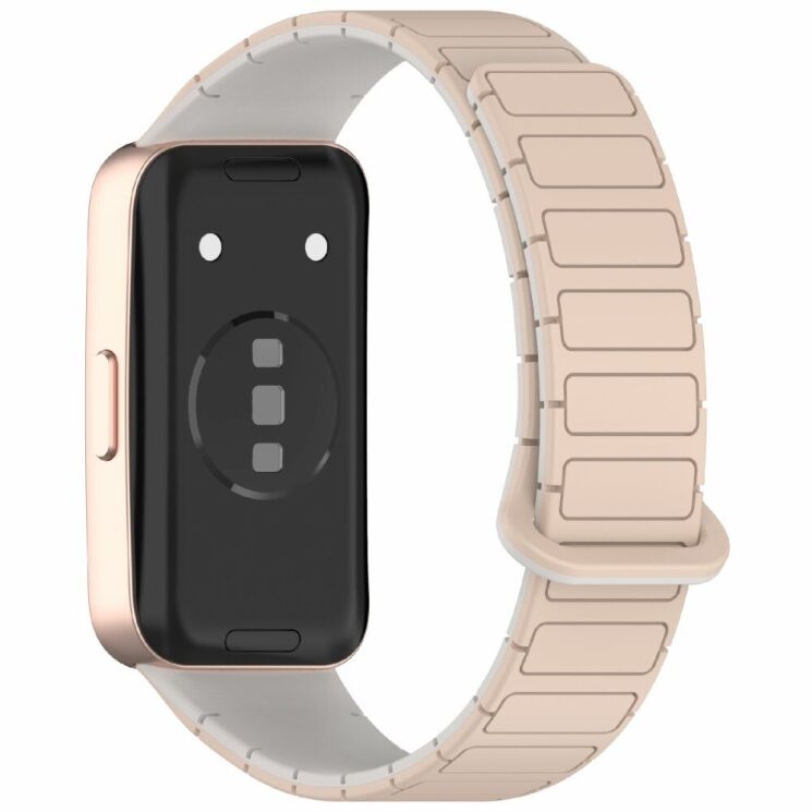 Ремешок Deexe Flexible Fit для Huawei Band 8 / 9 / 10 - Milk Tea / Rock White: фото 1 из 6