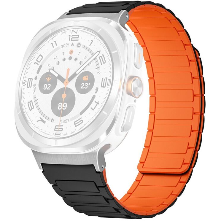 Ремінець Deexe Flexible Fit для Samsung Galaxy Watch Ultra (47mm) / Ultra (2025) - Orange / Black: фото 1 з 2