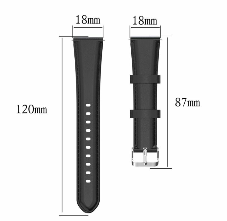 Ремешок Deexe Leather Strap для Xiaomi Mi Watch (Chinese) - Navy Blue: фото 6 из 6