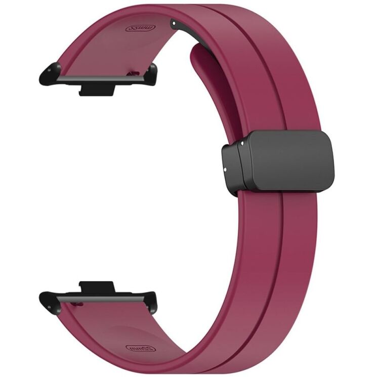 Ремінець Deexe Magnetic Braselet для Xiaomi Redmi Watch 4 / Mi Smart Band 8 Pro / Band 9 Pro - Wine Red: фото 2 з 3