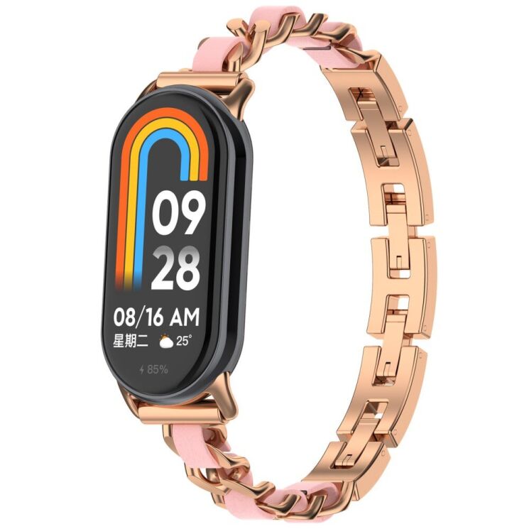Ремешок Deexe Modern для Xiaomi Mi Smart Band 8 / 9 - Rose Gold: фото 2 из 9