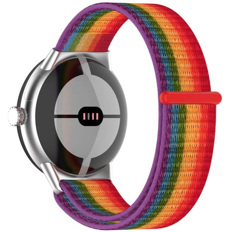 Ремешок Deexe Nylon Loop для Google Pixel Watch / Watch 2 / Watch 3 (41mm) - Multicolor: фото 2 из 4