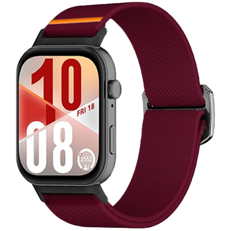 Ремешок Deexe Orbit Flex для Huawei Watch Fit 4 Pro / Fit 4 / Fit 3 - Wine Red: фото 2 из 3