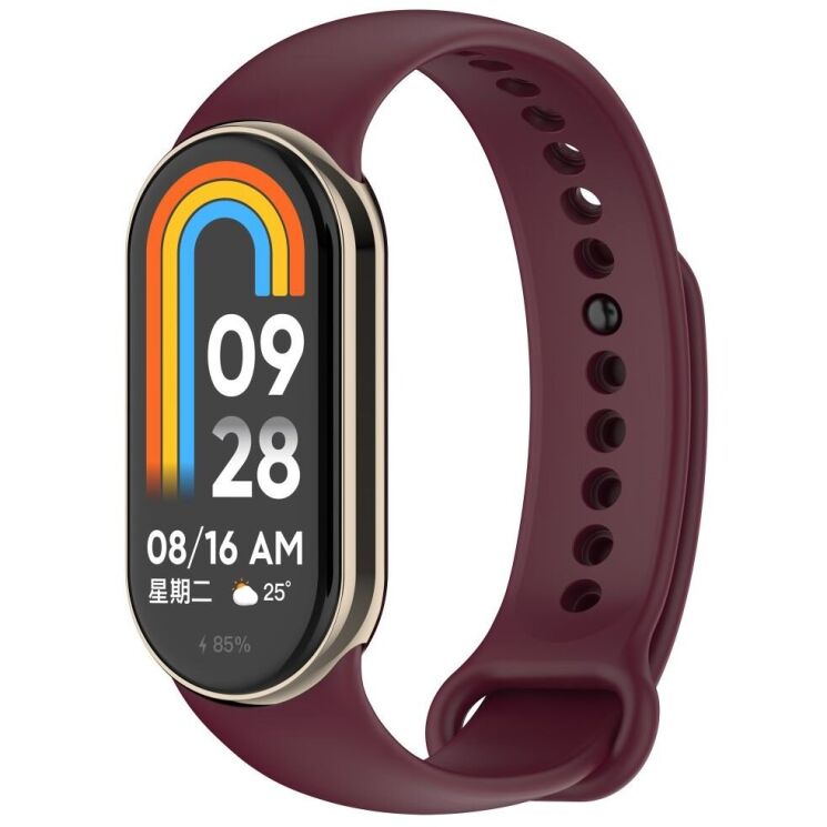Ремешок Deexe Soft Silicone для Xiaomi Mi Smart Band 8 / 9 - Wine Red: фото 2 из 5