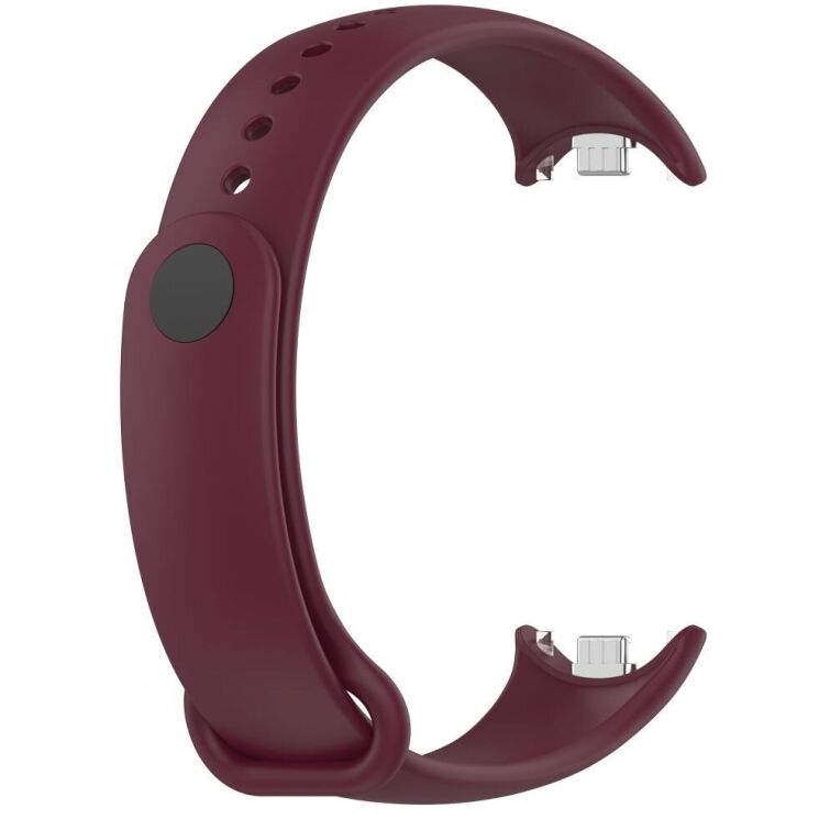 Ремешок Deexe Soft Silicone для Xiaomi Mi Smart Band 8 / 9 - Wine Red: фото 3 из 5