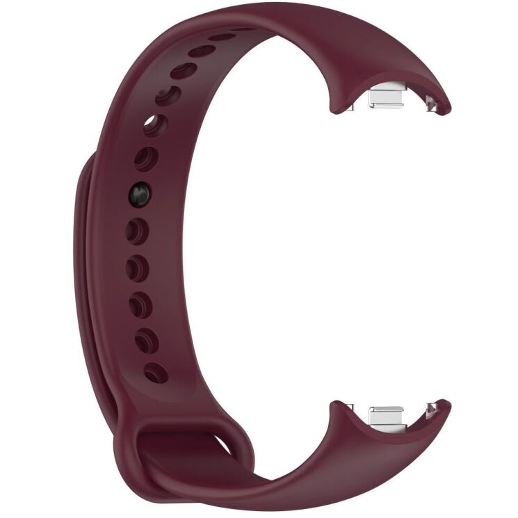 Ремешок Deexe Soft Silicone для Xiaomi Mi Smart Band 8 / 9 - Wine Red: фото 4 из 5