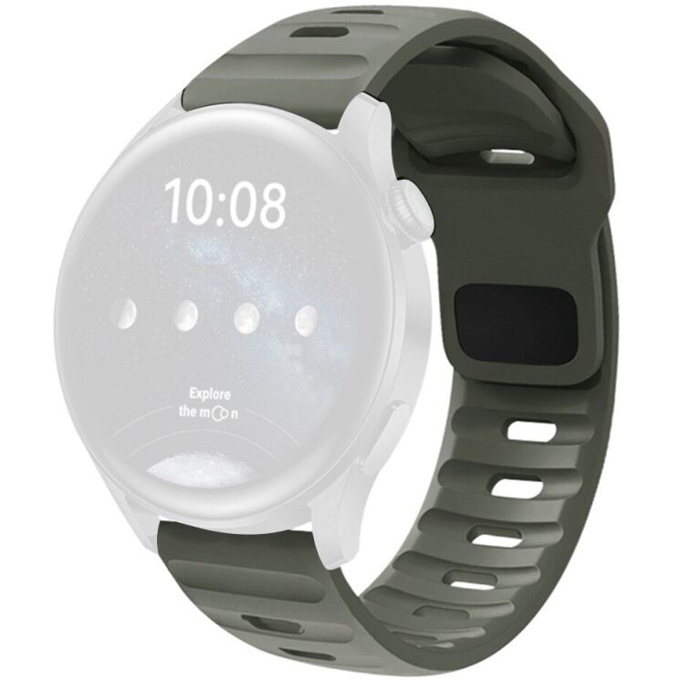 Ремінець Deexe Sport Band для годинників з шириною кріплення 22 мм - Grey Green: фото 1 з 2