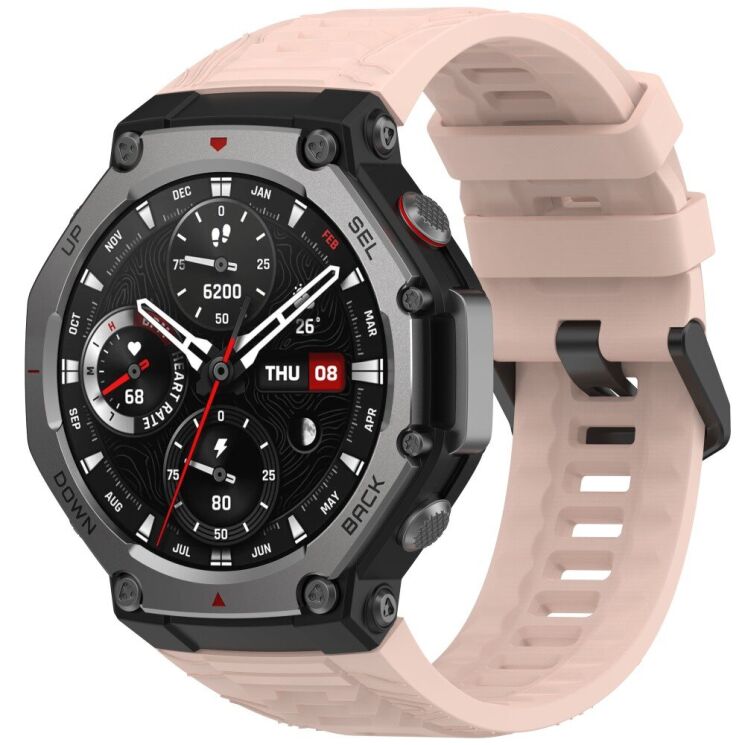 Ремінець Deexe Sport Series для Xiaomi Amazfit T-ReX 3 - Pink: фото 2 з 9