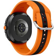 Ремінець Deexe Sport Strap для Samsung Galaxy Watch 8 (40/44mm) / 8 Classic - Orange / Black: фото 1 з 6