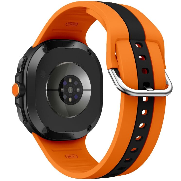 Ремешок Deexe Sport Strap для Samsung Galaxy Watch 8 (40/44mm) / 8 Classic - Orange / Black: фото 1 из 6