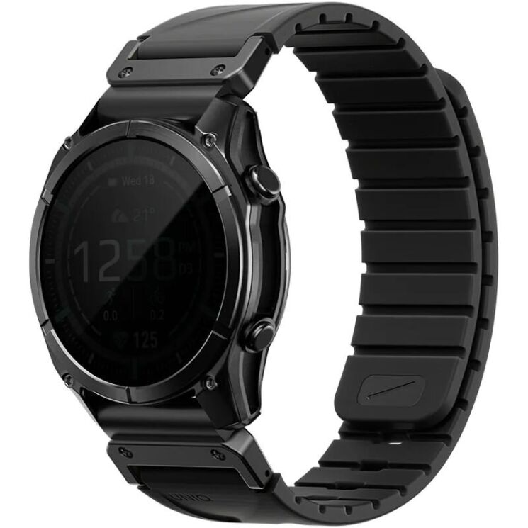 Ремешок UNIQ Fluo для часов Garmin c креплением Quick Fit 26mm (UNIQ-26MM-FLUOMBLK) - Black (369113B) Ремешок UNIQ Fluo для часов Garmin c креплением Quick Fit 26mm (UNIQ-26MM-FLUOMBLK) - Black: фото 2 из 10