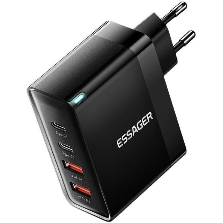 Сетевое зарядное устройство ESSAGER Grace 100W (2Type-C + 2USB) ECT2CA-QYB01-Z - Black (995676B) Сетевое зарядное устройство ESSAGER Grace 100W (2Type-C + 2USB) ECT2CA-QYB01-Z - Black: фото 2 из 12