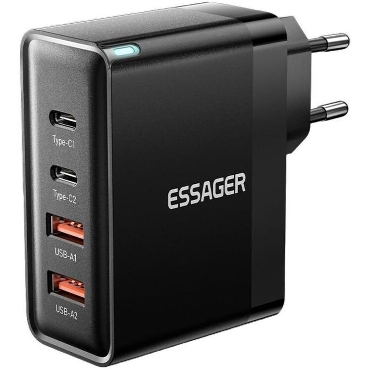 Сетевое зарядное устройство ESSAGER Grace 100W (2Type-C + 2USB) ECT2CA-QYB01-Z - Black (995676B) Сетевое зарядное устройство ESSAGER Grace 100W (2Type-C + 2USB) ECT2CA-QYB01-Z - Black: фото 1 из 12