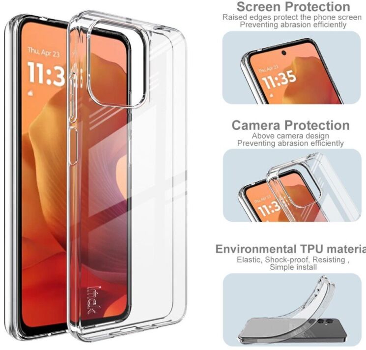 Силиконовый чехол IMAK UX-10 Series для Motorola Moto G15 - Transparent: фото 5 из 6