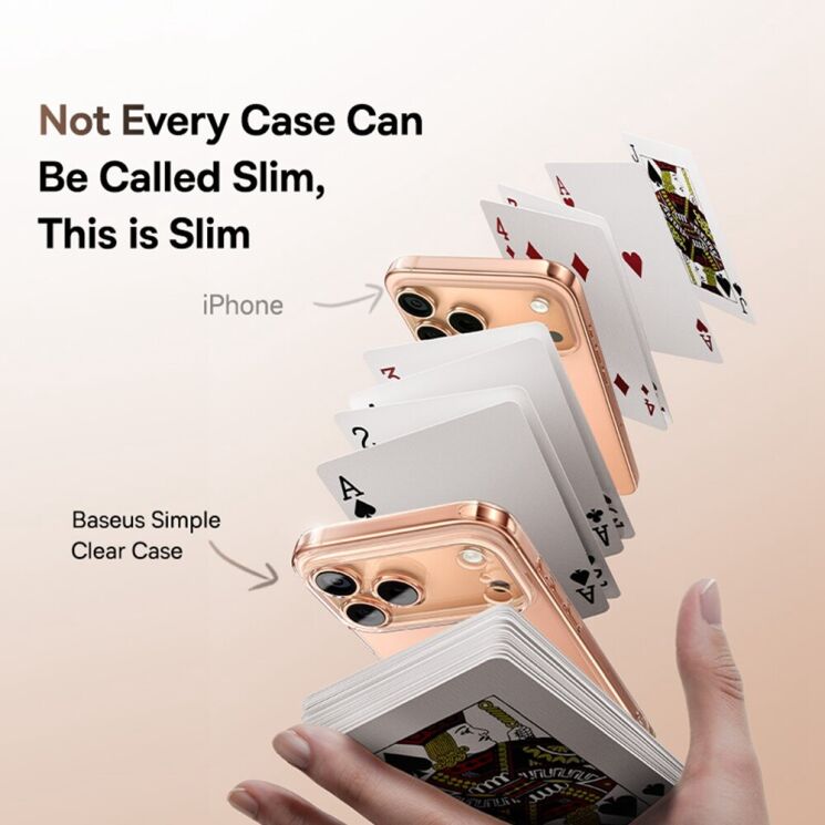 Силіконовий (TPU) чохол BASEUS Simple Series для Apple iPhone 17 Pro - Transparent: фото 7 з 14