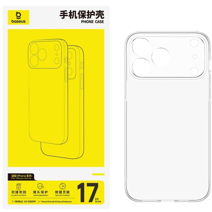 Силіконовий (TPU) чохол BASEUS Simple Series для Apple iPhone 17 Pro - Transparent: фото 2 з 14