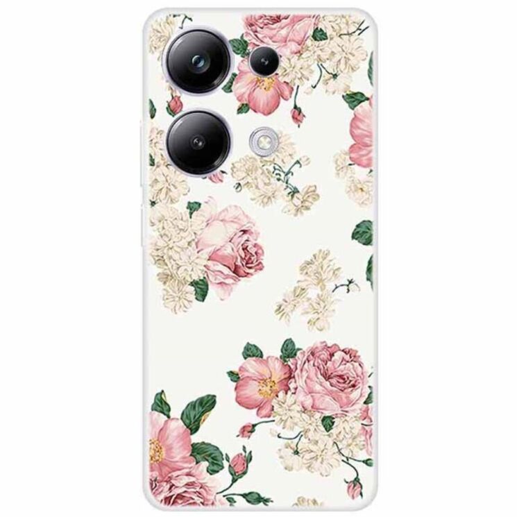 Силиконовый (TPU) чехол Deexe Life Style для Xiaomi Redmi Note 13 Pro 4G / Poco M6 Pro - Flowers: фото 1 из 4