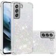 Силиконовый (TPU) чехол Deexe Liquid Glitter для Samsung Galaxy S21 FE (G990) - Shiny Hearts (230628B)