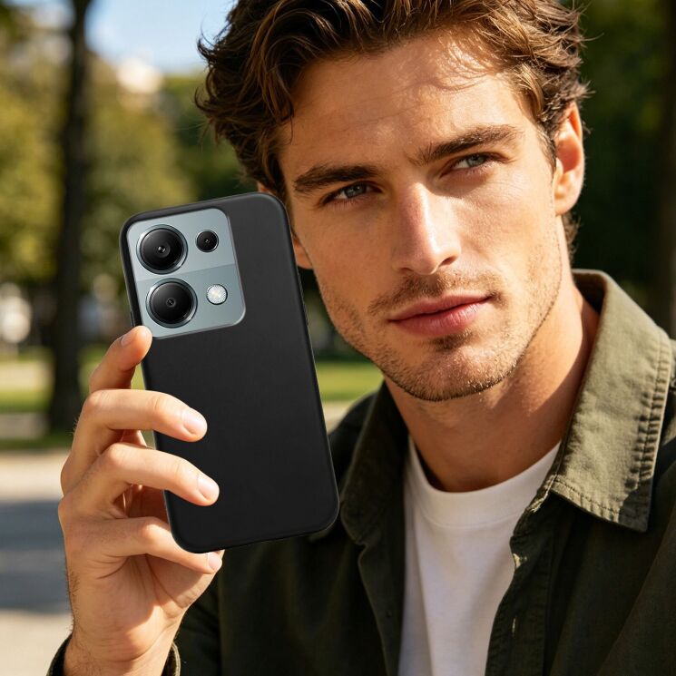 Силіконовий (TPU) чохол Deexe Matte Case для Xiaomi Redmi 17 - Black: фото 6 з 8