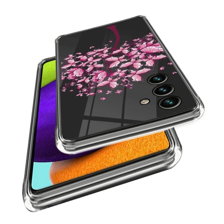 Силиконовый (TPU) чехол Deexe Pretty Glossy для Samsung Galaxy A35 (A356) - Pink Flowers: фото 2 из 3