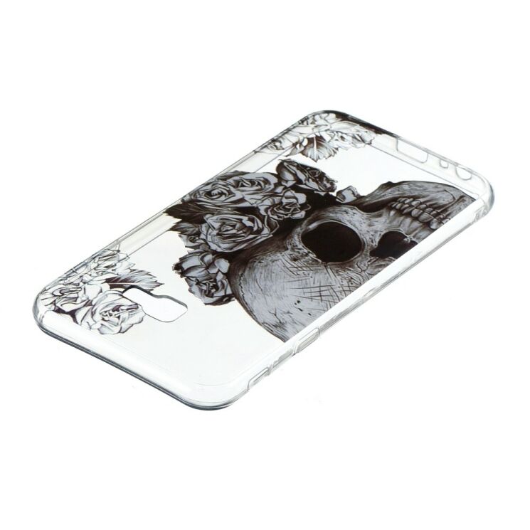 Силиконовый (TPU) чехол Deexe Pretty Glossy для Samsung Galaxy J4+ (J415) - Skull and Flowers: фото 3 из 5