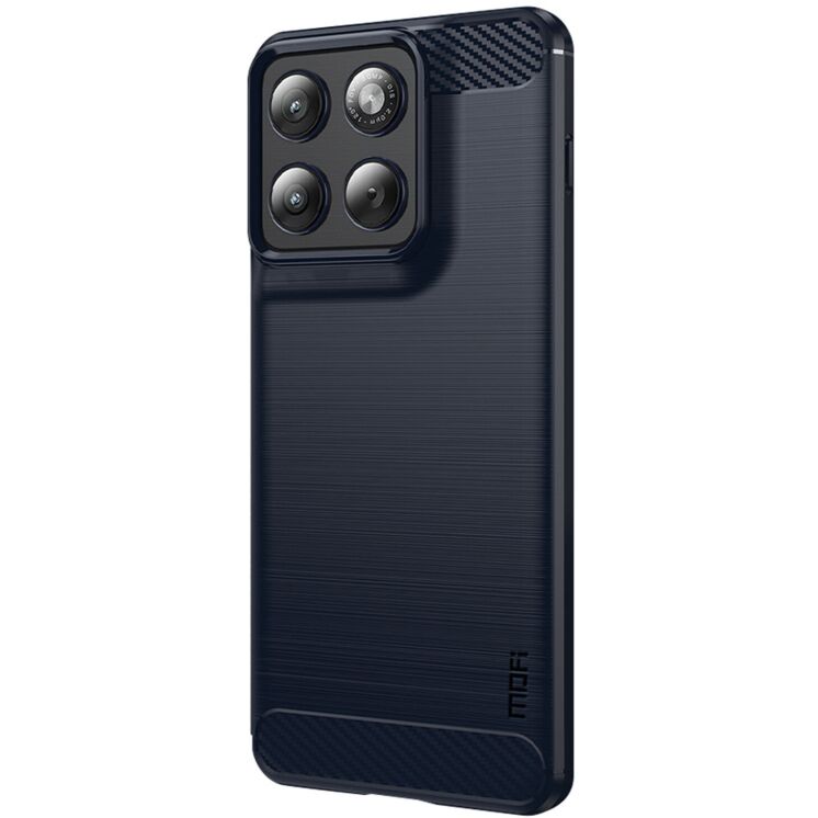 Силиконовый (TPU) чехол MOFI Carbon Fiber для Motorola Edge 70 - Blue: фото 1 из 9