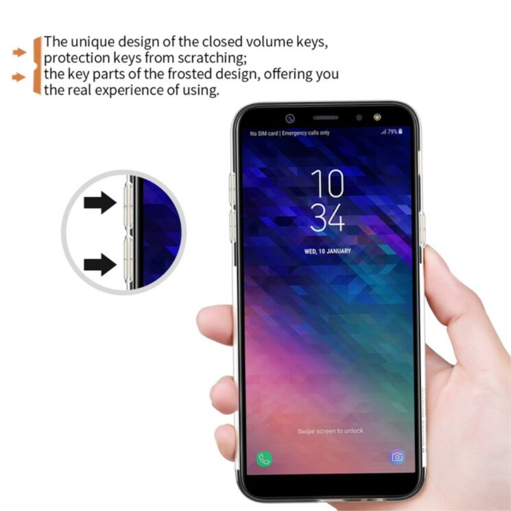 Силиконовый (TPU) чехол NILLKIN Nature TPU для Samsung Galaxy A6+ 2018 (A605) - Grey: фото 9 из 13