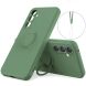 Силиконовый (TPU) чехол с кольцом Deexe Color Shell для Samsung Galaxy S26 FE - Green (412711G). Фото 1 из 8