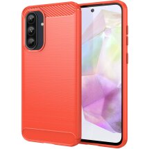 Силиконовый (TPU) чехол UniCase Carbon для Samsung Galaxy A37 (A376) - Red: фото 1 из 8