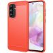 Силиконовый (TPU) чехол UniCase Carbon для Samsung Galaxy A37 (A376) - Red (406062R). Фото 1 из 8