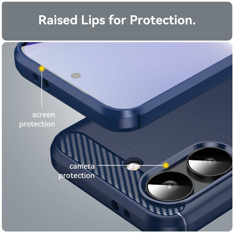 Силиконовый (TPU) чехол UniCase Carbon для Xiaomi Poco X8 Pro - Black: фото 7 из 8