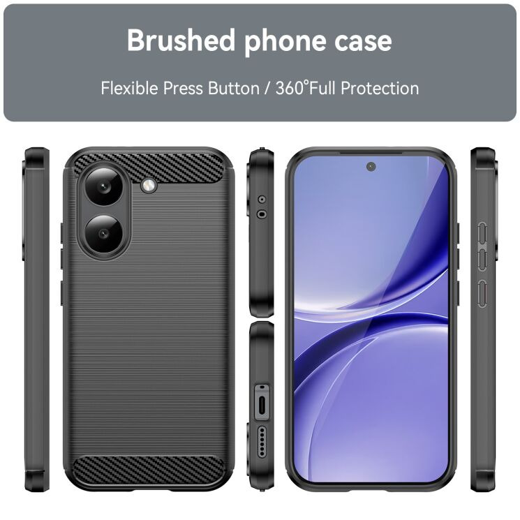 Силиконовый (TPU) чехол UniCase Carbon для Xiaomi Poco X8 Pro - Black: фото 3 из 8