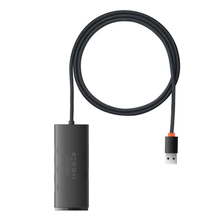 USB HUB Baseus Lite Series 4 in 1 USB HUB Adapter (1m) WKQX030101 - Black: фото 2 из 27
