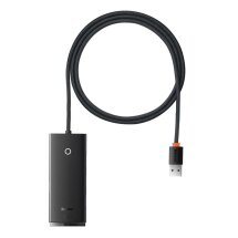 USB HUB Baseus Lite Series 4 in 1 USB HUB Adapter (1m) WKQX030101 - Black: фото 1 из 27