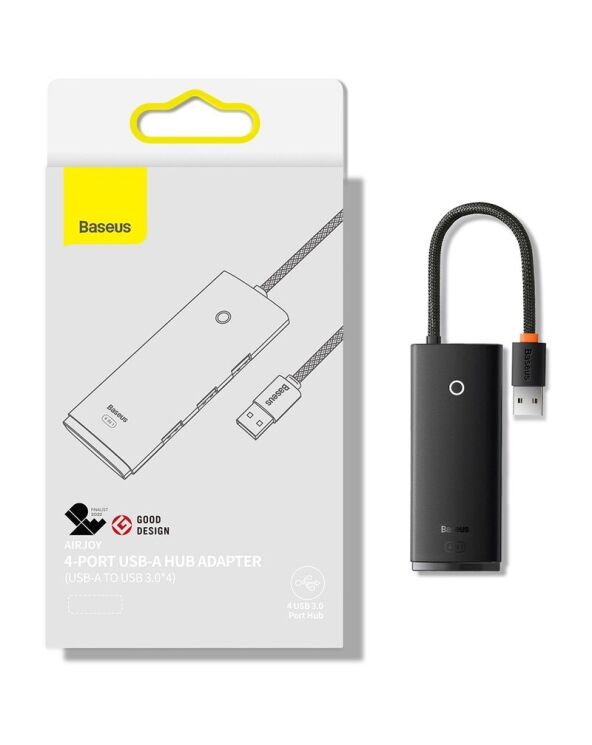 USB HUB Baseus Lite Series 4 in 1 USB HUB Adapter (1m) WKQX030101 - Black: фото 27 из 27