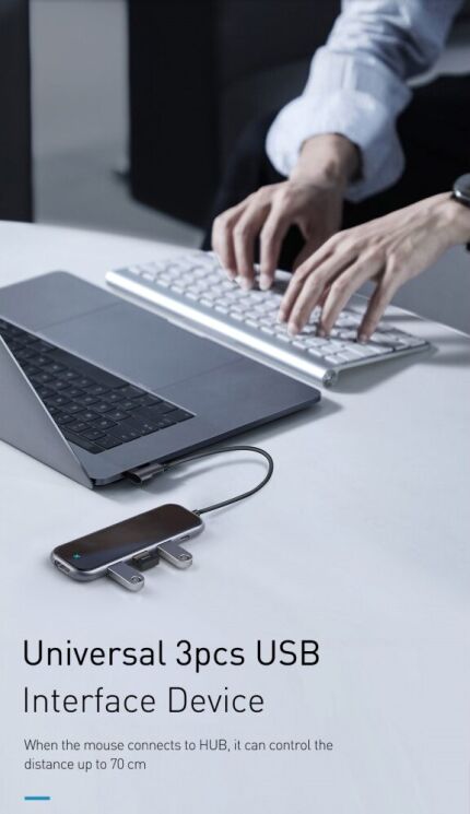 USB HUB BASEUS Multi-functional 5 in 1 (CAHUB-BZ0G) - Dark Grey: фото 14 из 25
