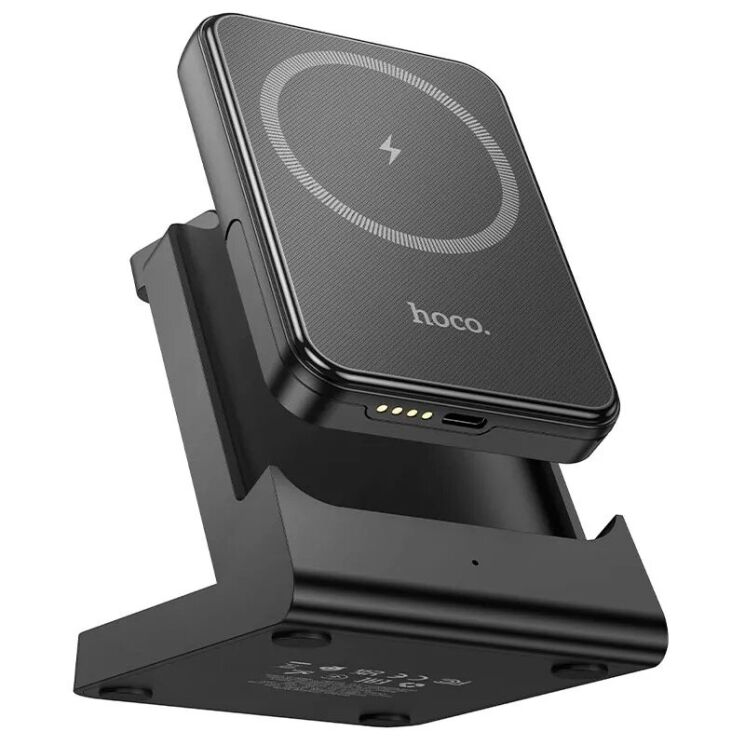 Внешний аккумулятор Hoco J149 DeskTop Charging Set 3 in 1 (15W) 5000mAh - Black: фото 2 из 8