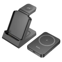 Внешний аккумулятор Hoco J149 DeskTop Charging Set 3 in 1 (15W) 5000mAh - Black: фото 1 из 8