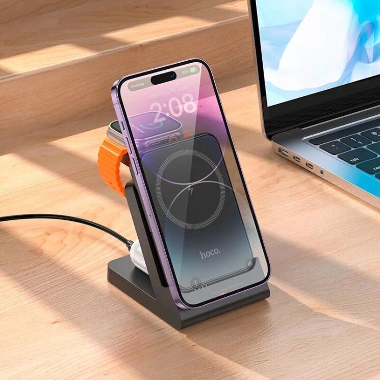 Внешний аккумулятор Hoco J149 DeskTop Charging Set 3 in 1 (15W) 5000mAh - Black: фото 8 из 8