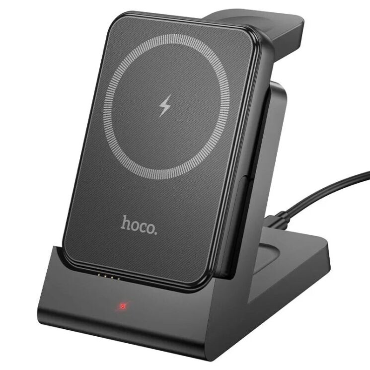Внешний аккумулятор Hoco J149 DeskTop Charging Set 3 in 1 (15W) 5000mAh - Black: фото 4 из 8