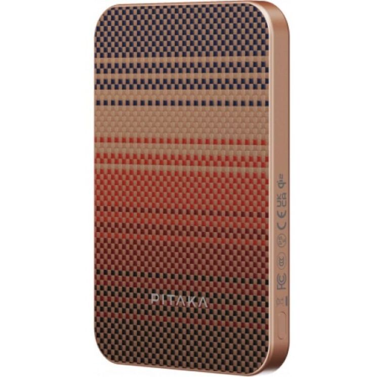 Зовнішній акумулятор Pitaka Aramid Qi2 15W (5000mAh) PBQ2402 - Sunset (995568O) Зовнішній акумулятор Pitaka Aramid Qi2 15W (5000mAh) PBQ2402 - Sunset: фото 4 з 11