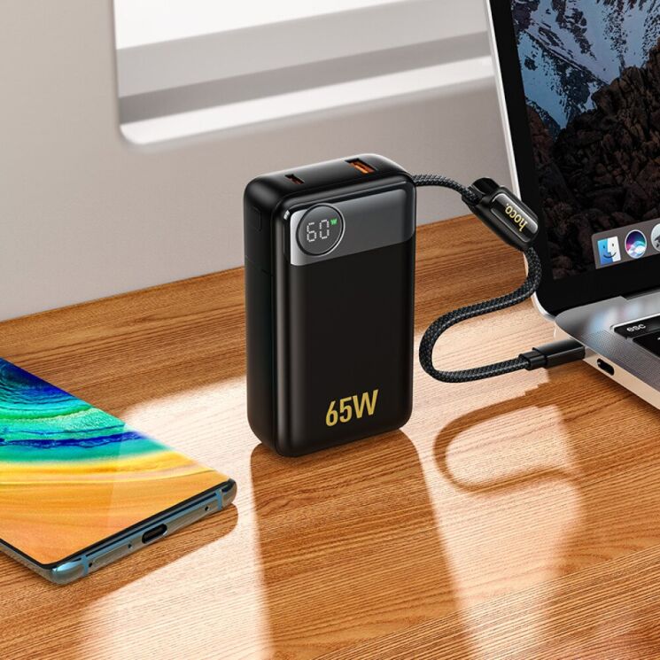 Внешний акумулятор Hoco Q53 Skillful PD65W (12000mAh) - Black: фото 8 из 8