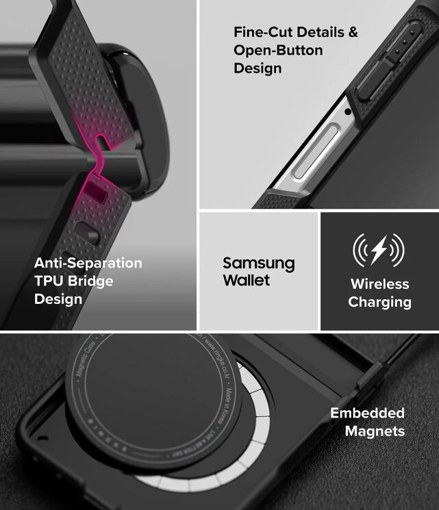 Защитный чехол Ringke Onyx Flap Magnetic для Samsung Galaxy Flip 8 (8800380460591) - Black: фото 18 из 23