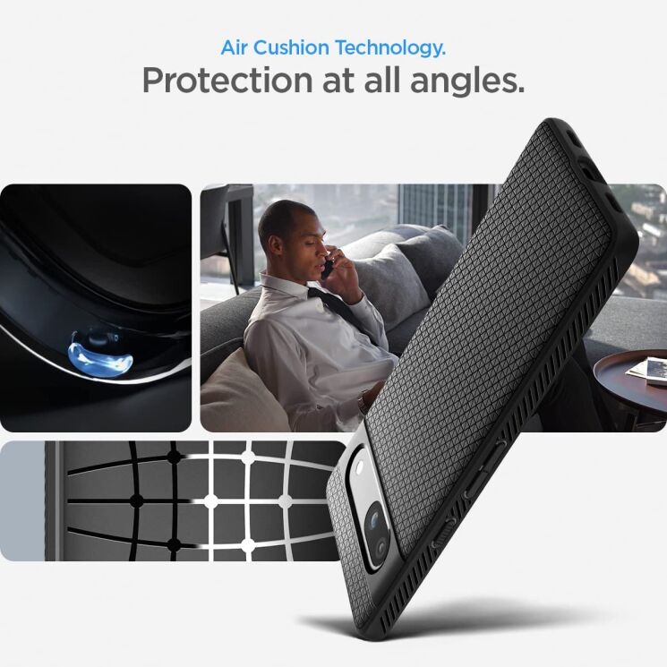 Защитный чехол Spigen (SGP) Liquid Air для Google Pixel 7a - Matte Black: фото 14 из 17