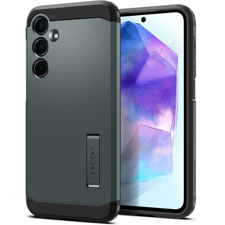 Защитный чехол Spigen (SGP) Tough Armor для Samsung Galaxy A55 (A556) - Abyss Green: фото 1 из 16