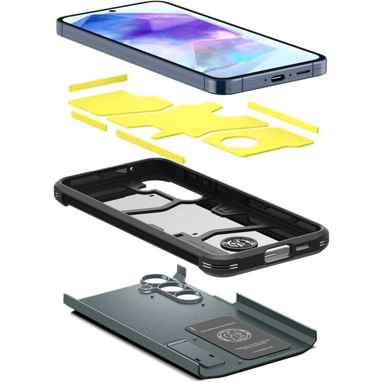 Защитный чехол Spigen (SGP) Tough Armor для Samsung Galaxy A55 (A556) - Abyss Green: фото 8 из 16