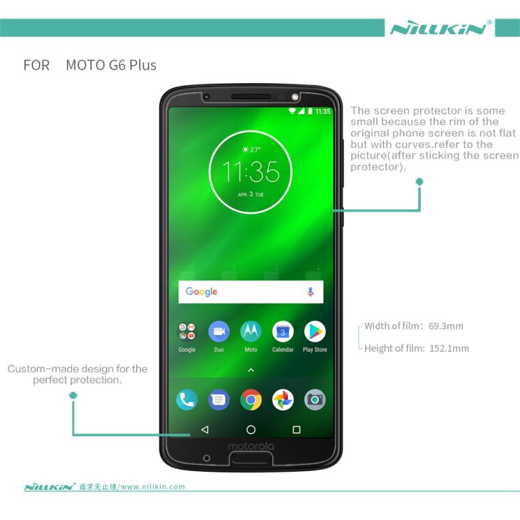 Антибликовая пленка NILLKIN Matte для Motorola Moto G6 Plus (XT1926): фото 6 из 6