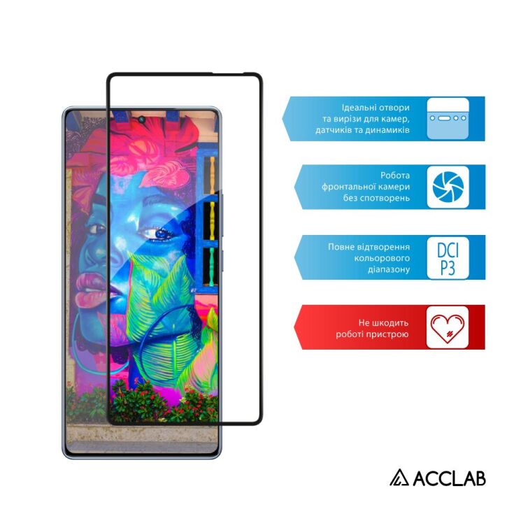 Защитное стекло ACCLAB Full Glue для Infinix Note 40 - Black: фото 5 из 7