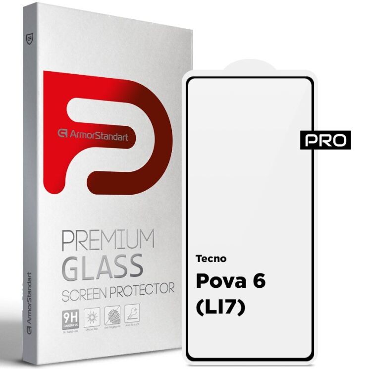 Защитное стекло ArmorStandart Pro 5D для TECNO Pova 6 - Black: фото 1 из 6