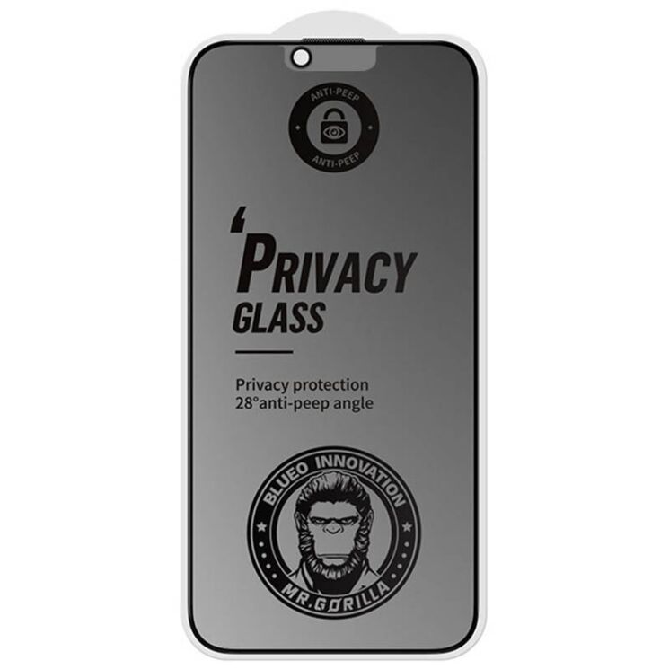 Защитное стекло Blueo Full Cover Anti-Peep Matte для Apple iPhone 13 Pro Max / 14 Plus - Black: фото 2 из 2